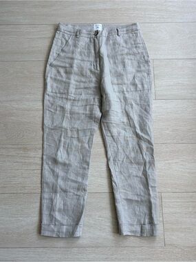 Vintage IVANA W grey linen trousers.
